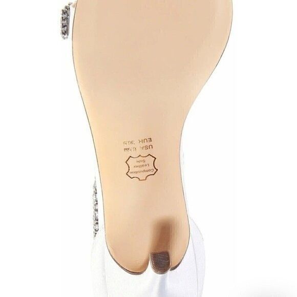 NINA Women\'s Ivory Vauna Ankle Strap Sandal $108.95 Rows of crystals shoes